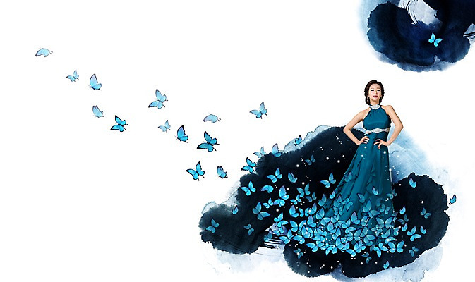 전신 PSD 편집이미지 드레스 여자 컬러 나비 캘리배경 백그라운드 캘리그라피 한명 서기 사람 성인 파란색 한국인 먹 손그림 여자만 여자한명만 성인여자만 이미지편집 1 옷 곤충 모션 서예 동양인 성인만 파일형식