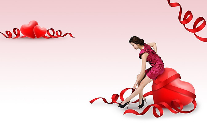 전신 PSD 편집이미지 여자 리본 구두 컬러 백그라운드 한명 사람 성인 빨간색 쇼핑 3D 한국인 하트 하이힐 여자만 여자한명만 성인여자만 편집3D 모양 1 신발 동양인 여성화 디지털합성 성인만 파일형식