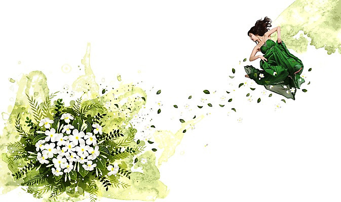 PSD 식물 편집이미지 여자 꽃 캘리배경 백그라운드 캘리그라피 나뭇잎 한명 사람 성인 점프 한국인 먹 손그림 플루메리아 여자만 여자한명만 성인여자만 이미지편집 1 잎 모션 서예 동양인 성인만 파일형식