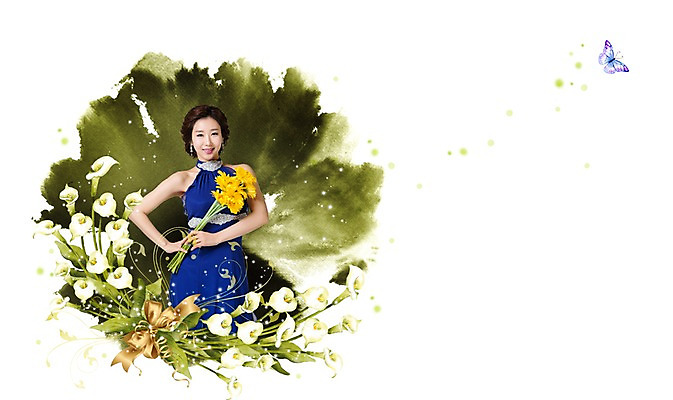 PSD 식물 편집이미지 드레스 여자 꽃 리본 나비 캘리배경 백그라운드 캘리그라피 한명 사람 성인 한국인 먹 카라 손그림 여자만 여자한명만 성인여자만 이미지편집 1 옷 곤충 서예 동양인 성인만 파일형식