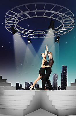 전신 PSD 편집이미지 커플 여자 남자 야경 조명 사람 빌딩 성인 두명 3D 계단 무대 춤 성인만 이미지편집 편집3D 관계 문화예술 건물 야간 디지털합성 파일형식 풍경_경치