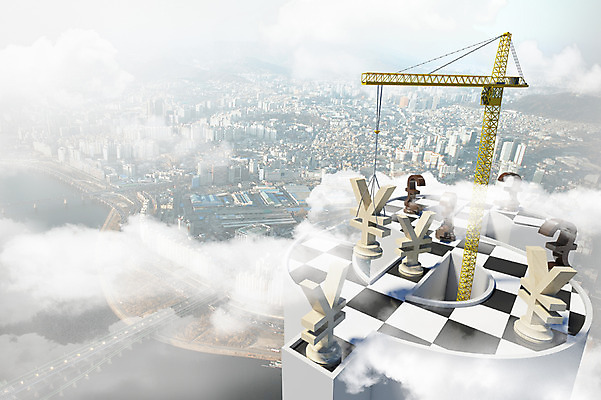 PSD 구름 편집이미지 건축 하늘 공사 빌딩 사람없음 금융 경제 3D 게임 도시 화폐기호 체스말 체스 엔 기중기 합성 체스판 파운드 이미지편집 편집3D 자연요소 기호 돈 놀이 건설업 건물 말_게임 중장비 화폐 디지털합성 파일형식