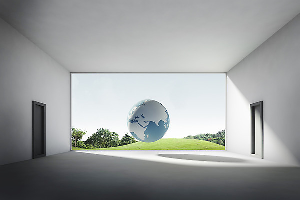 PSD 나무 식물 편집이미지 지구 자연 실내 사람없음 빛 인테리어 글로벌 지구본 3D 문 공간 언덕 합성 이미지편집 편집3D 디자인 내부 디지털합성 생태계 파일형식