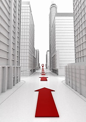 PSD 편집이미지 화살표 컬러 백그라운드 사람없음 건물 컴퓨터그래픽 그래픽 빨간색 3D소스 3D 행선지 도시 방향 네비게이션 편집3D 건축물 디지털합성 파일형식