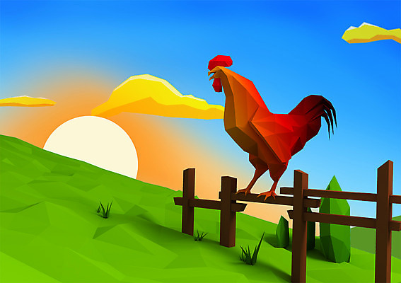 PSD 나무 식물 동물 구름 편집이미지 한마리 백그라운드 하늘 잔디 사람없음 컴퓨터그래픽 그래픽 울타리 태양 3D소스 3D 닭 편집3D 자연요소 1 조류 담장 디지털합성 파일형식