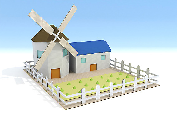 PSD 편집이미지 백그라운드 사람없음 건물 컴퓨터그래픽 그래픽 울타리 농장 3D소스 3D 풍차 편집3D 건축물 농업 담장 디지털합성 파일형식