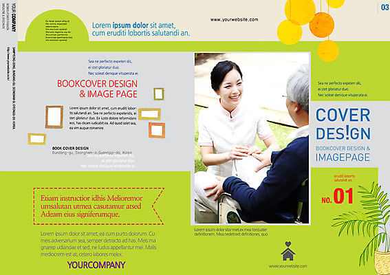 PSD 템플릿 편집 표지디자인 북디자인 여자 노년 남자 리플렛 북커버 사람 팜플렛 성인 두명 간호사 간호 휠체어 공생 공존 노인만 성인만 이미지템플릿 의료진 파일형식