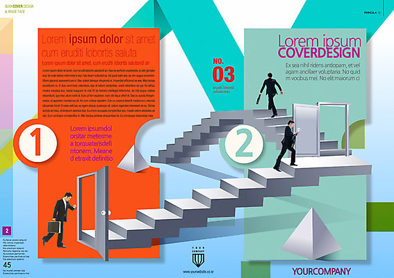 도형 PSD 템플릿 편집 표지디자인 북디자인 남자 리플렛 북커버 서류가방 비즈니스 사람 정장 팜플렛 성인 세명 문 계단 비즈니스맨 직사각형 남자만 성인남자만 성인만 이미지템플릿 옷 가방 직장인 파일형식