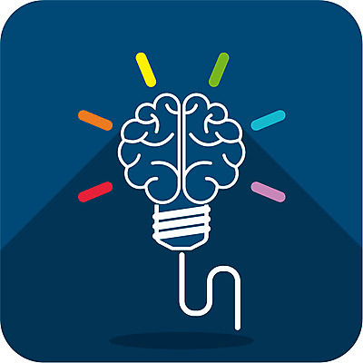 모양 컬러 일러스트 전구 아이디어 사람없음 빛 컬러풀 플랫 남색 뇌 국내일러스트 AI파일 컨셉 파일형식 벡터