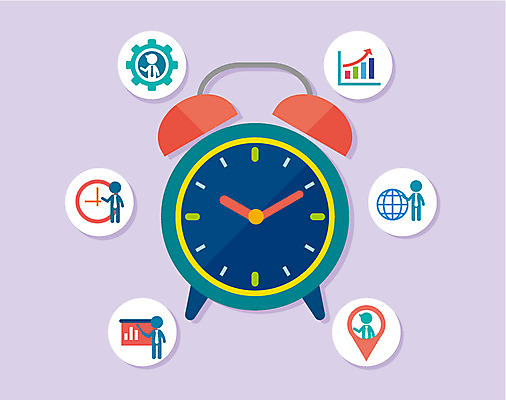 시계 분홍색 컬러 일러스트 비즈니스 그래프 사람모양 사람없음 컬러풀 시간 플랫 국내일러스트 AI파일 모양 파일형식 벡터