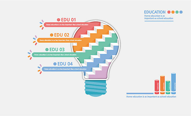 영어 교육 컬러 일러스트 전구 통계 사람없음 컬러풀 숫자 자료 인포그래픽 국내일러스트 AI파일 문자 파일형식 벡터