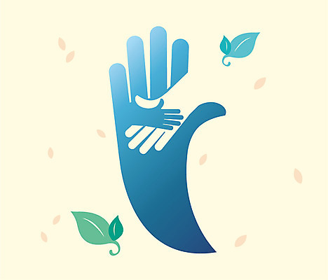 식물 손 컬러 일러스트 나뭇잎 악수 사람없음 신체부위 치료 초록색 파란색 플랫 국내일러스트 AI파일 잎 의학 사람 손짓 파일형식 벡터