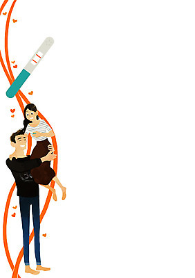 PSD 부부 여자 남자 일러스트 엄마 사람 성인 두명 임산부 임신 기쁨 아기 출산 아빠 태교 음성 임신테스트기 국내일러스트 커플 감정 가족 의료용품 파일형식