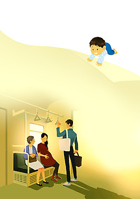 PSD 부부 여자 노년 남자 아들 할머니 가방 일러스트 엄마 사람 여러명 성인 임산부 임신 짐 아기 출산 아빠 전철 태교 양보 노약자석 국내일러스트 커플 잡화 육상교통 다수 가족 대중교통 배려 파일형식