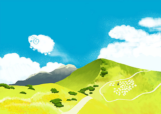 주간 PSD 식물 구름 길 백그라운드 일러스트 자연 하늘 산 풍경 잔디 사람없음 야외 양 양치기 알프스 국내일러스트 자연요소 직업 유럽 포유류 생태계 파일형식