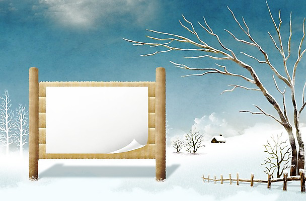 PSD 나무 편집 편집이미지 계절 겨울 프레임 알림판 풍경 이벤트 사람없음 정보 눈 알림 이미지편집 자연요소 식물 날씨 파일형식