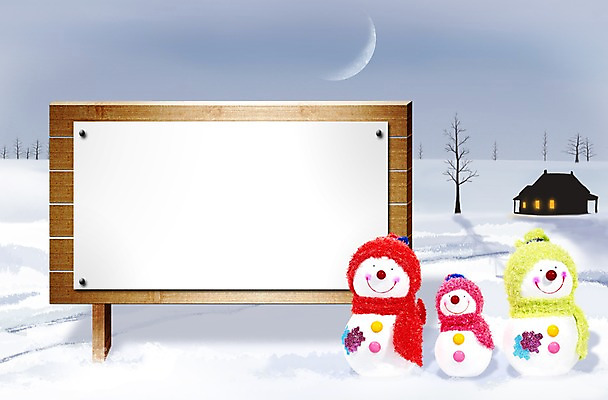 PSD 편집 편집이미지 계절 겨울 눈사람 프레임 알림판 풍경 이벤트 사람없음 원근감 정보 눈 야간 알림 이미지편집 자연요소 뷰포인트 날씨 파일형식