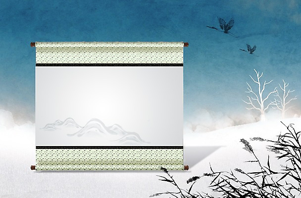 PSD 편집 편집이미지 한국문화 전통 계절 겨울 프레임 알림판 수묵화 풍경 이벤트 사람없음 정보 눈 알림 이미지편집 자연요소 동양문화 날씨 한국 미술 파일형식