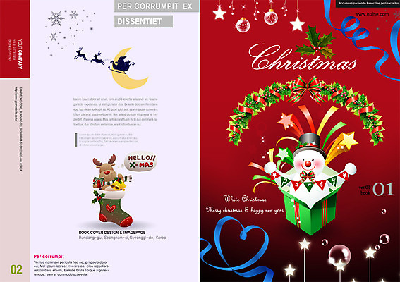 PSD 동물 템플릿 편집 한마리 표지디자인 북디자인 리본 리플렛 크리스마스 북커버 눈사람 양말 선물 팜플렛 사람없음 장식 선물상자 상자 루돌프 잡지 표지샘플 이미지템플릿 1 기념일 사슴 간행물 파일형식