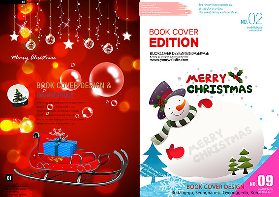 PSD 템플릿 편집 표지디자인 북디자인 리플렛 크리스마스 북커버 눈사람 선물 팜플렛 사람없음 장식 선물상자 상자 물방울 잡지 썰매 표지샘플 이미지템플릿 기념일 간행물 파일형식