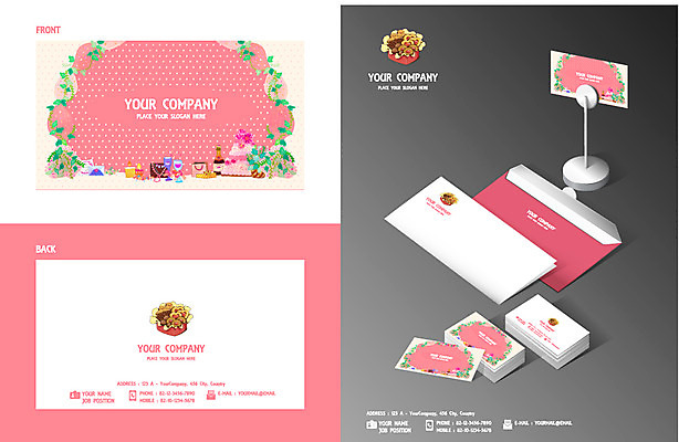 템플릿 디자인 카드템플릿 명함 명함템플릿 영업 이벤트 사람없음 세트 파티 견본 케이크 이미지템플릿 AI파일 카드프레임 비즈니스 디저트 카드_감사 프레임 파일형식 벡터