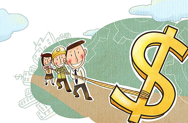 PSD 여자 남자 줄 일러스트 비즈니스 노동자 사람 정장 성인 세명 경제 달러 비즈니스맨 화폐기호 당기기 안전모 화합 노사화합 국내일러스트 직업 기호 옷 돈 모션 직장인 헬멧 안전장비 화폐 파일형식