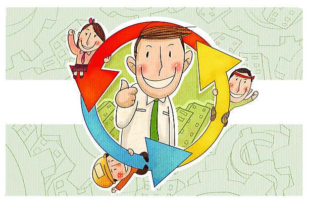 PSD 여자 남자 화살표 일러스트 비즈니스 협력 노동자 사람 정장 여러명 성인 파이팅 엄지손가락 최고 비즈니스맨 안전모 회전 화합 노사화합 근로자의날 국내일러스트 직업 옷 기념일 다수 손가락 모션 직장인 헬멧 안전장비 파일형식