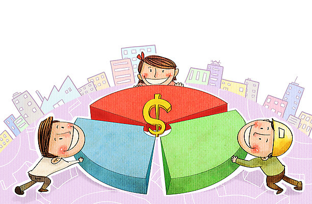 PSD 여자 남자 일러스트 비즈니스 그래프 협력 노동자 사람 정장 빌딩 성인 세명 달러 비즈니스맨 화폐기호 안전모 화합 원그래프 노사화합 국내일러스트 직업 기호 옷 돈 건물 직장인 헬멧 안전장비 화폐 파일형식