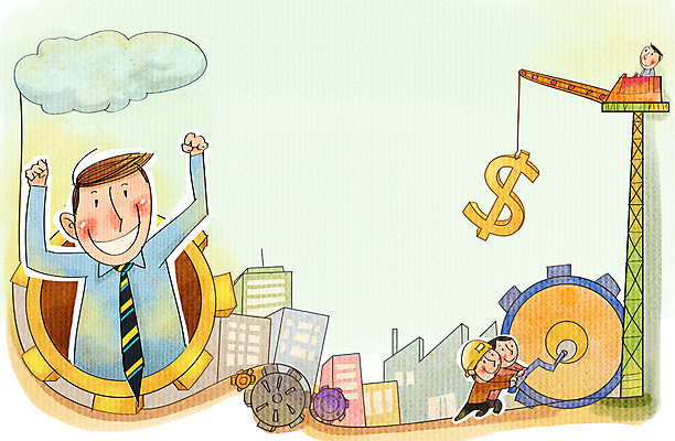 PSD 여자 남자 일러스트 비즈니스 공장 협력 노동자 공사 사람 빌딩 여러명 성인 달러 비즈니스맨 화폐기호 기중기 톱니바퀴 화합 노사화합 국내일러스트 직업 기호 다수 돈 공업 건설업 건물 직장인 중장비 화폐 파일형식