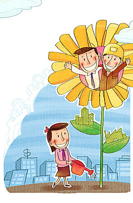 PSD 식물 여자 남자 꽃 일러스트 비즈니스 어깨동무 해바라기 노동자 사람 정장 빌딩 성인 세명 물뿌리개 성장 비즈니스맨 안전모 화합 노사화합 국내일러스트 직업 옷 포즈 건물 직장인 헬멧 안전장비 파일형식