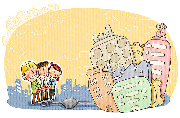 PSD 여자 남자 일러스트 비즈니스 협력 노동자 사람 정장 빌딩 성인 세명 달러 성장 우승 비즈니스맨 화폐기호 안전모 화합 노사화합 펌프 국내일러스트 직업 기호 옷 돈 건물 최고 직장인 헬멧 안전장비 화폐 파일형식