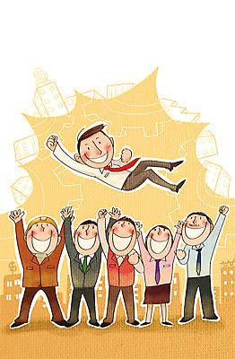 PSD 여자 남자 일러스트 비즈니스 노동자 사람 정장 여러명 성인 파이팅 비즈니스맨 안전모 화합 노사화합 근로자의날 국내일러스트 직업 옷 기념일 다수 모션 직장인 헬멧 안전장비 파일형식