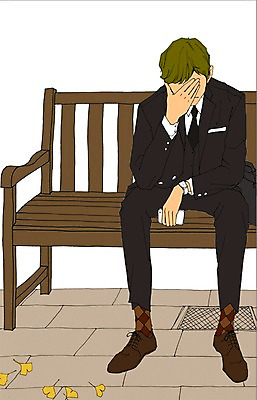 주간 전신 PSD 라이프스타일 계절 남자 맨라이프 벤치 일러스트 스트레스 한명 사람 앉기 성인 야외 가을 좌절 은행잎 남자만 남자한명만 성인남자만 성인만 국내일러스트 자연요소 1 감정 컨셉 잎 의자 모션 생활 파일형식