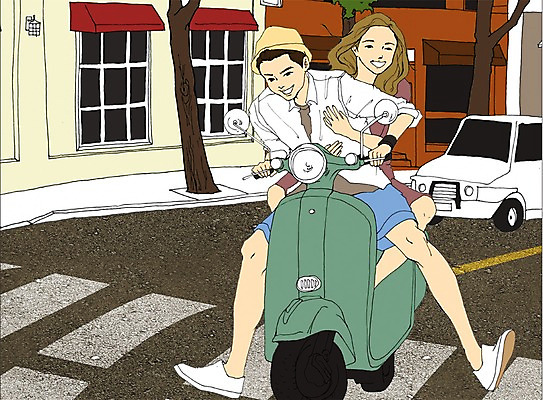 주간 PSD 라이프스타일 커플 여자 남자 도로 맨라이프 데이트 일러스트 자동차 거리 사람 성인 야외 두명 건물 드라이브 운전 오토바이 성인만 국내일러스트 자연요소 건축물 길 육상교통 관계 교통시설 모션 생활 바이크 파일형식