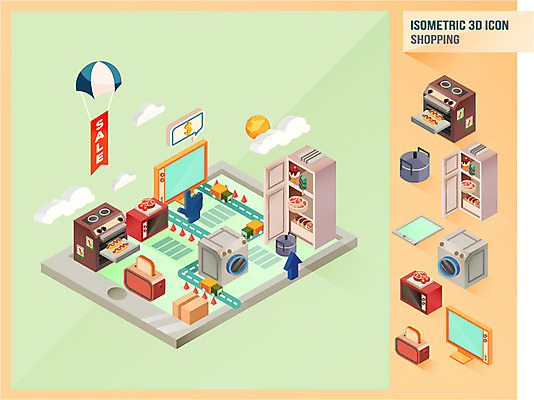 구름 도로 일러스트 사람없음 쇼핑 상자 태블릿 세일 텔레비전 가전제품 트럭 전자레인지 오븐 분석 냉장고 세탁기 아이소메트릭 토스트기 국내일러스트 AI파일 자연요소 길 컨셉 교통시설 자동차 전자제품 스마트기기 레인지 파일형식 벡터