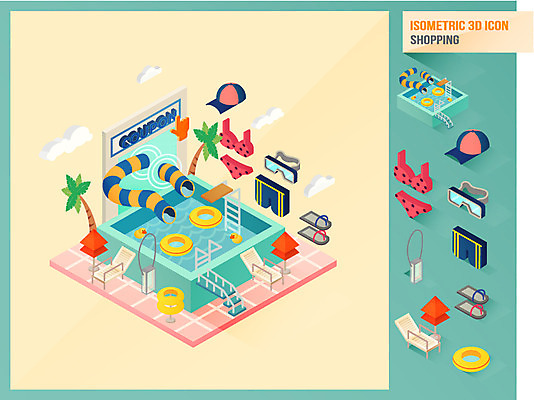 구름 수영복 일러스트 슬리퍼 사람없음 여름 쇼핑 야자수 파라솔 티켓 분석 쿠폰 선베드 수영모 튜브 아이소메트릭 워터파크 캡모자 국내일러스트 AI파일 자연요소 나무 모자_잡화 옷 계절 신발 컨셉 의자 수영장 수영용품 파일형식 벡터