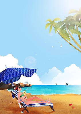 주간 PSD 식물 우먼라이프 라이프스타일 계절 여자 수영복 여유 바다 백그라운드 일러스트 휴가 휴식 한명 사람 앉기 성인 취미 해변 야외 여름 비키니 선글라스 야자수 음악감상 파라솔 해수욕장 야외의자 여자만 여자한명만 성인여자만 성인만 국내일러스트 자연요소 나무 1 옷 감정 안경 컨셉 의자 모션 생활 감상 파일형식