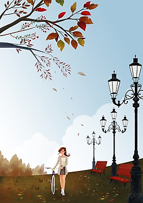 전신 PSD 나무 우먼라이프 라이프스타일 계절 공원 여자 여유 백그라운드 가로등 벤치 일러스트 자연 한명 서기 사람 성인 취미 자전거 산책 가을 여자만 여자한명만 성인여자만 성인만 가을배경 국내일러스트 식물 1 공공시설 감정 의자 모션 휴식 생활 바이크 생태계 파일형식 가을_계절