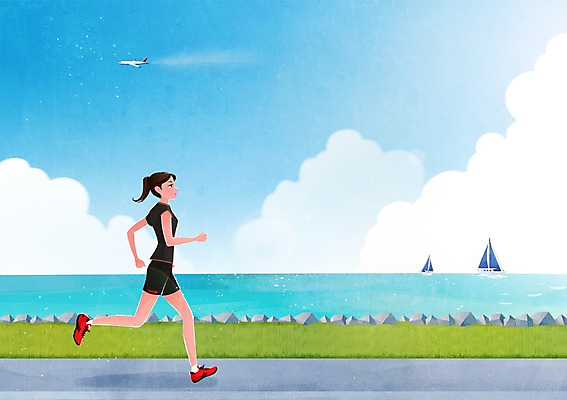 주간 전신 PSD 구름 우먼라이프 라이프스타일 계절 여자 바다 백그라운드 운동화 요트 일러스트 하늘 한명 사람 성인 취미 해변 야외 여름 운동복 달리기 조깅 운동 여자만 여자한명만 성인여자만 성인만 국내일러스트 자연요소 1 옷 신발 배_교통 모션 건강 생활 파일형식