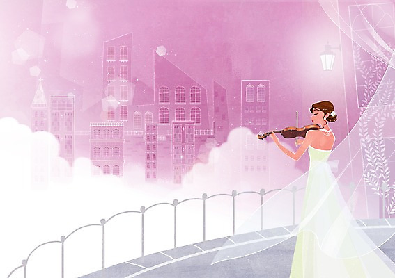 PSD 우먼라이프 라이프스타일 드레스 여자 악기 백그라운드 연주 일러스트 한명 사람 빌딩 성인 취미 발코니 도시 커튼 고급 바이올린 여자만 여자한명만 성인여자만 성인만 국내일러스트 1 옷 음악 컨셉 현악기 건물 생활 파일형식