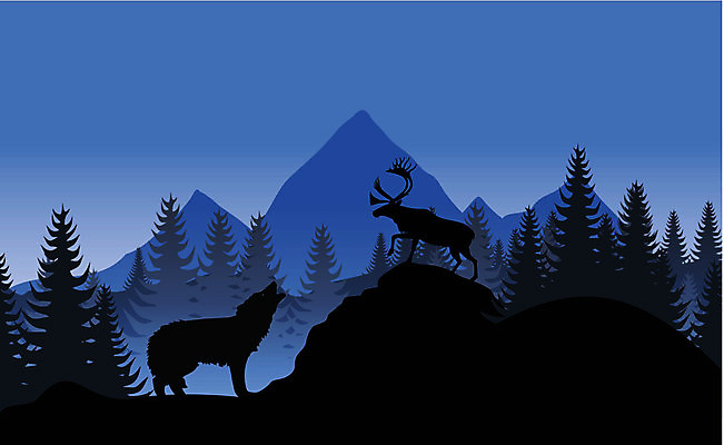 EPS 해외이미지 나무 식물 동물 구름 백그라운드 일러스트 자연 하늘 아침 사슴 산 파노라마 풍경 파란색 일출 얼음 추위 시골 소나무 황무지 숲 언덕 그림 산등성이 빙하 사냥 장면 지역 상록수 늑대 동물상 웅장함 해외202004 해외일러스트 주간 자연요소 컬러 포유류 촬영기법 조형물 노을 생태계 파일형식 벡터 이미지허브