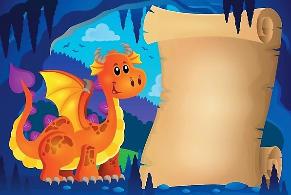 EPS 해외이미지 캐릭터 디자인 행복 종이 날개 일러스트 동화 요정 이야기 미술 공백 바위 용 동굴 신화 공상 구성 양피지 전설 종유석 해외202004 해외일러스트 일러캐릭터 감정 문화예술 파일형식 벡터 이미지허브