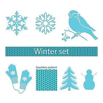EPS 해외이미지 백그라운드 겨울 패턴 일러스트 눈사람 조류 그래픽 파란색 흰색 나뭇가지 플랫 수집 니트 참새 가문비나무 해외202004 손모아장갑 해외일러스트 나무 동물 계절 컬러 장갑 상의 무늬 파일형식 벡터 이미지허브