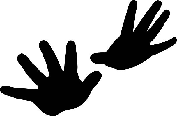 EPS 해외이미지 손 실루엣 어린이 신체 일러스트 부분 손가락 손바닥 사람 검은색 쌍 윤곽 해외202004 해외일러스트 컬러 촬영기법 신체부위 파일형식 벡터 이미지허브