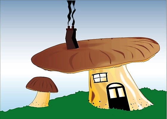 EPS 해외이미지 일러스트 상상 주택 요정 미술 그래픽 갈색 버섯 그림 공상 난쟁이 고립 곰팡이 가상 해외202004 해외일러스트 컬러 문화예술 건물 파일형식 벡터 이미지허브