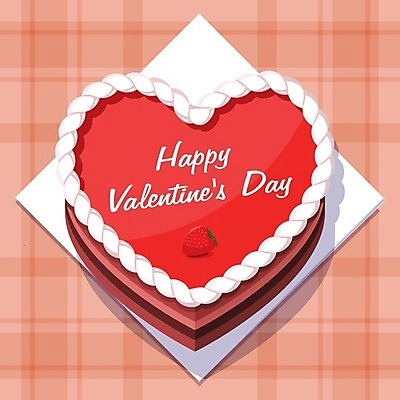 EPS 해외이미지 일러스트 딸기 세포 발렌타인데이 빨간색 케이크 식탁보 하트 축하 직물 크림 해외202004 해외일러스트 모양 컬러 컨셉 과일 데이이벤트 디저트 파일형식 벡터 이미지허브