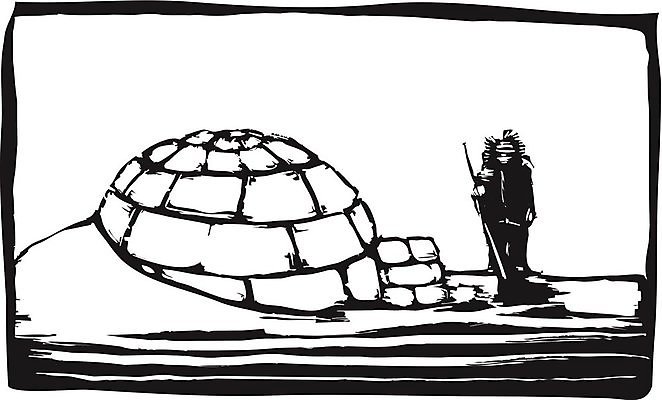 EPS 해외이미지 전통 캐나다 일러스트 얼음 추위 북극 사냥 북쪽 알래스카 목판화 해외202004 해외일러스트 자연요소 북아메리카 미국 극지방 방향 파일형식 벡터 이미지허브