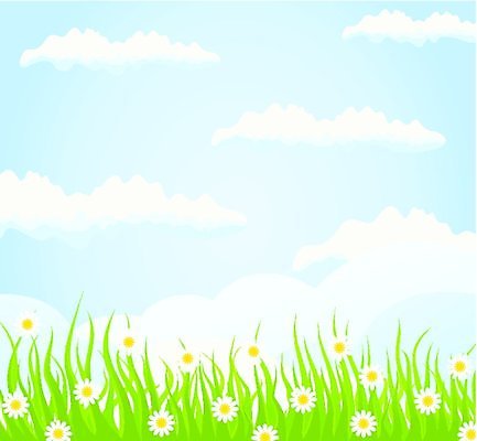 EPS 해외이미지 식물 구름 디자인 꽃 잎 패턴 밭 일러스트 자연 하늘 잔디 초록색 여름 파란색 디지털 스파 페인트 봄 성장 화려 그리기 고립 발생 해외202004 해외일러스트 자연요소 계절 컬러 컨셉 무늬 농업 모션 생태계 파일형식 벡터 이미지허브