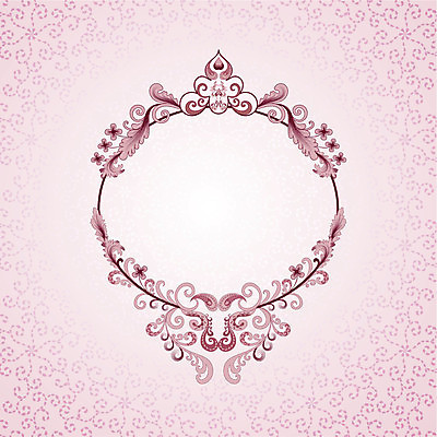 EPS 해외이미지 모양 식물 디자인 꽃 분홍색 잎 패턴 곡선 일러스트 프레임 그래픽 장식 화려 우아함 떨어짐 그림 대칭 스타일 해외202004 해외일러스트 선 컬러 컨셉 무늬 파일형식 벡터 이미지허브