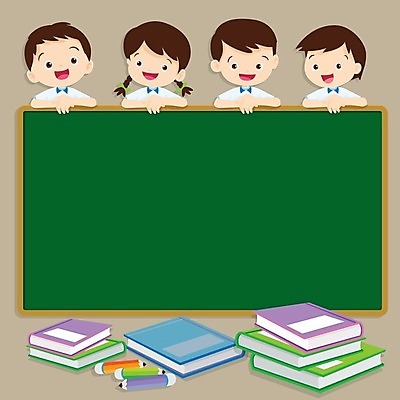 EPS 해외이미지 여자 교육 남자 어린이 일러스트 학교 수업 소녀 소년 여러명 칠판 기쁨 어린이만 해외202004 해외일러스트 감정 다수 사람 파일형식 벡터 이미지허브